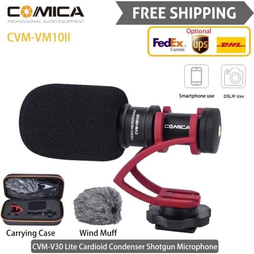 Comica CVM-VM10II Recording Microphone Condenser DSLR Camera Smartphone Noise Reduction Studio Mic for Vlog Video Live Interview
