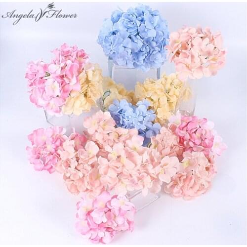 Colorful Hydrangea DIY Silk Artificial Flowers Heads Decoration Home Party Wedding Arch Background Flowers Wall Arrangement 2PCS