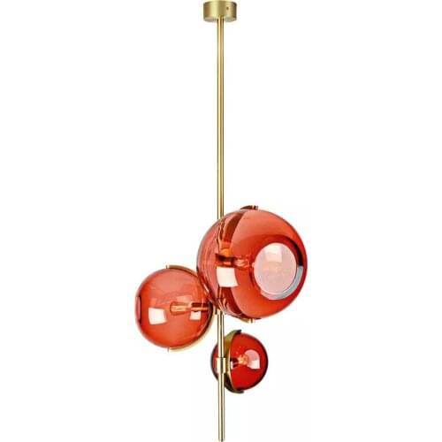 Nordic Creative Pendant Lamps Red Glass Pendant Light For Home Bar Living Room Bedroom Chandelier Lighting Fixture PA0646