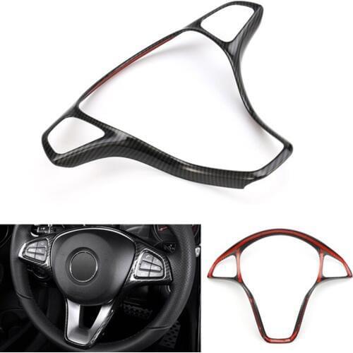 Carbon Fiber Type Steering Wheel Cover For Benz C-Class W205 14-17 / Glc-Class