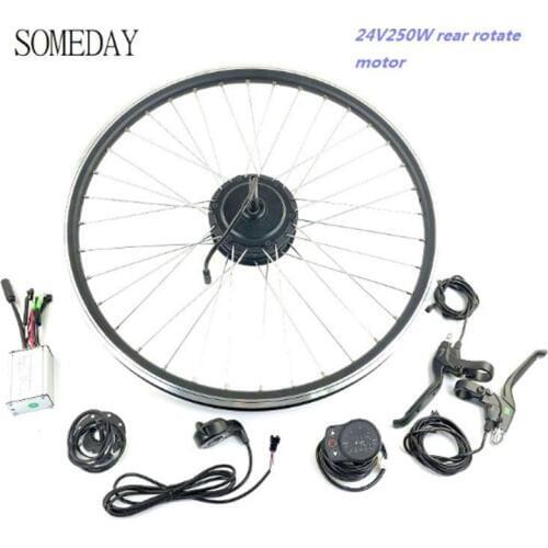 SOMEDAY 24V250W ELECTRIC BICYCLE CONVERSION KIT Rear Rotate Hub Motor Wheel 16-28/29inch 700c Wheel with KTLED900S Display