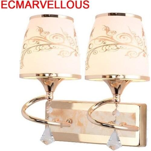 Parede Bedroom Dressing Table Bathroom Maison Deco Mural Crystal Light For Home Wandlamp Luminaire Aplique Luz Pared Wall Lamp
