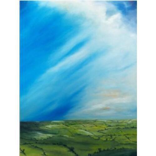 Hand Painted Oil Painting The Quilt Of Ireland-Landscape Oil Paintings-Modern Canvas Art Wall Decor