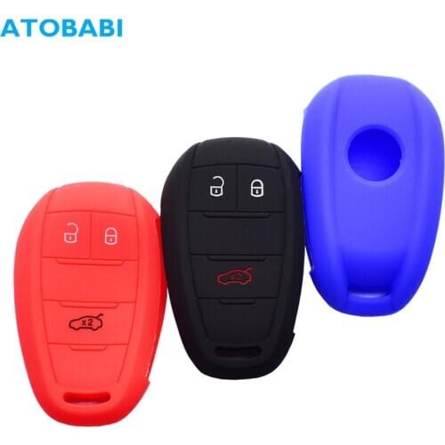 Silicone Car Key Cover For Alfa Romeo Giulia Stelvio 2017 2018 2019 3 Buttons Soft Smart Remote Control Fobs Shell Protect Case