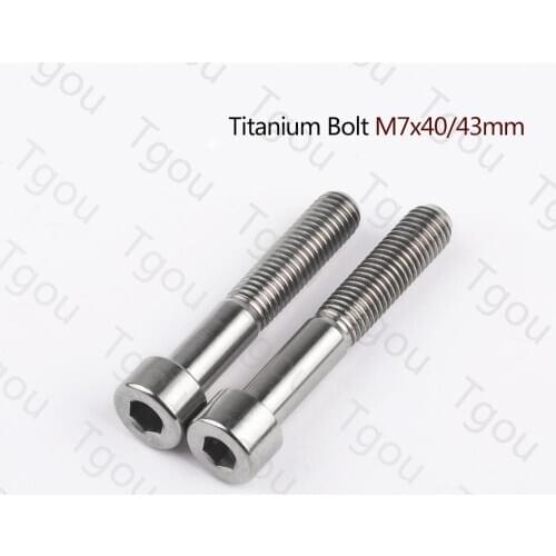 Tgou Titanium Bolt M7x40 M7x43mm Allen Key Stigma Head Screws for Bicycle 1pcs