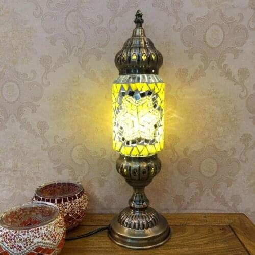 Turkish Mosaic Table Lamp Vintage Art Deco Handcrafted Desk Lamp Decorative Glass Bohemian Bedside Table Lightings For Bedroom