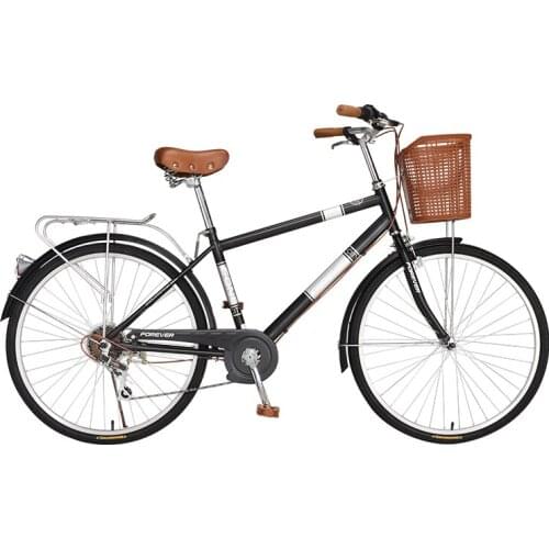 Adult Mens Commuter 26-inch 7-speed Retro City Riding Ordinary Stepping Speed Bicycle