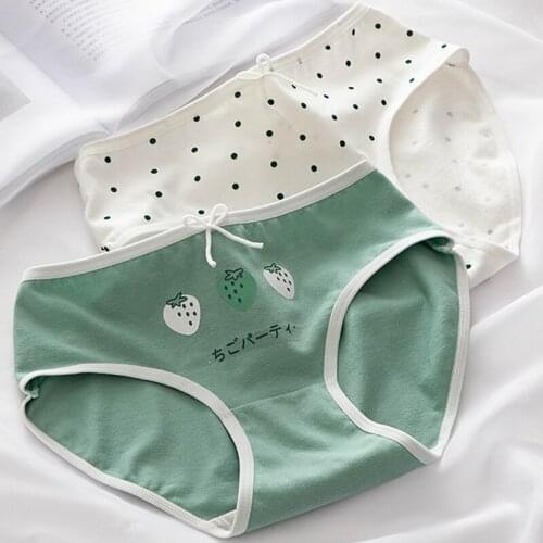 Womens Cotton Underwear Panties Fashion Bow Briefs Lovely Girl Comfort Panties Mid Waist Seamless Underpants Female Lingerie