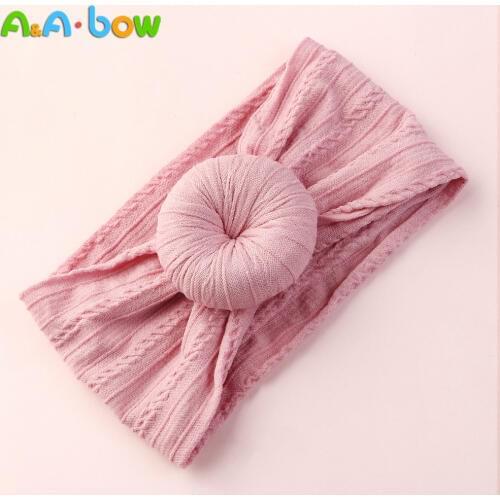 1pcs Cable Knit Donut Nylon Headbands,fits winter Most Wide Cotton Headwraps Soft Hairwear Christmas Hair Accessories for babys