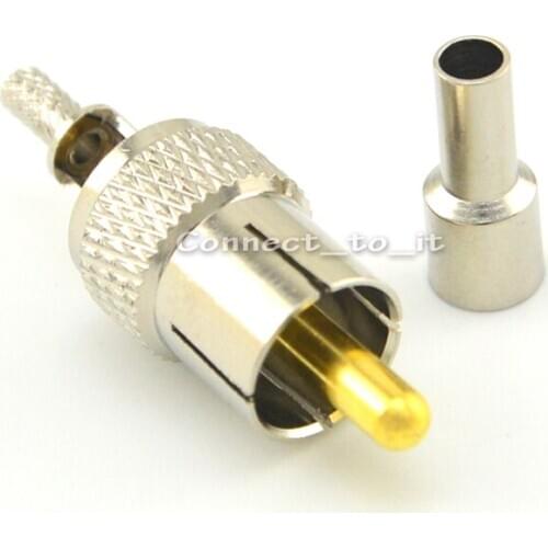 10 Pieces RCA Adapter RCA Plug Male for 1.5mm Cable Soldering Nickel Plating Connector