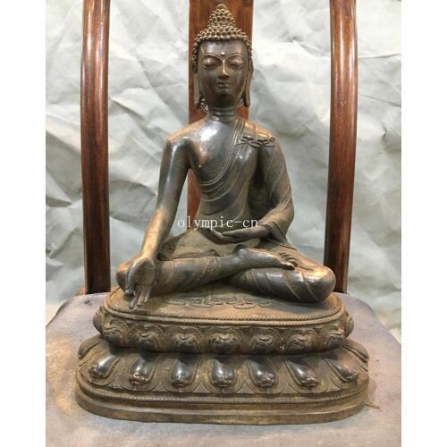 12''Pure red copper Lotus base seat buddhiam Amitabha Sakyamuni tathagata buddha
