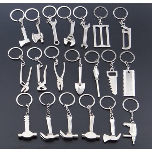 20 styles Zinc Alloy Silver Plated Changeable Spanner Keychain Fashion Wrench Key Chain Creative Keyfob Tools