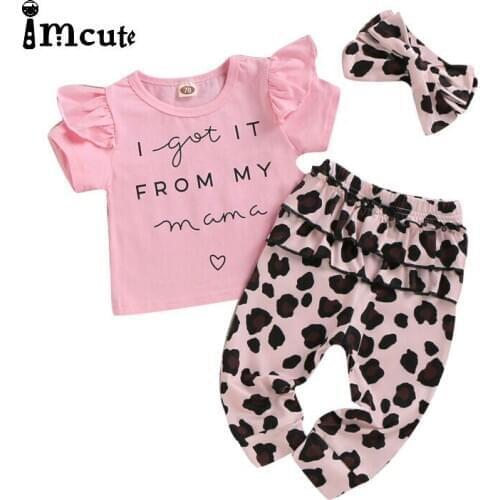 Imcute 2020 Valentines Day Infant Baby Girl Kid Top Trousers Pants Headband Clothes 3PCS 0-24M