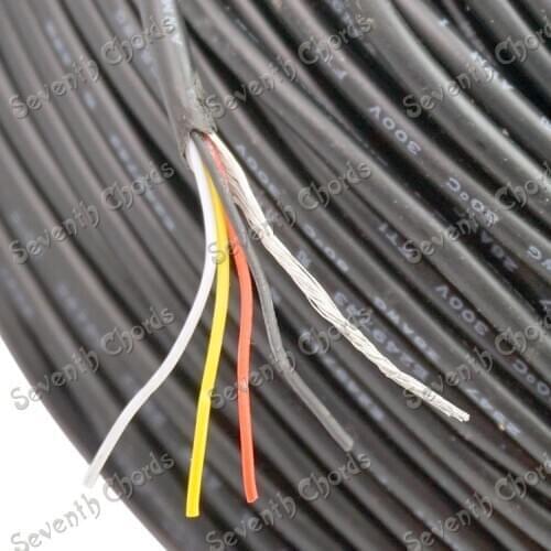 5 Meter Electric Guitar Bass Pickup Hookup 4 core shielded cable (4 core & earth wire) guitar Pots Hookup Wire