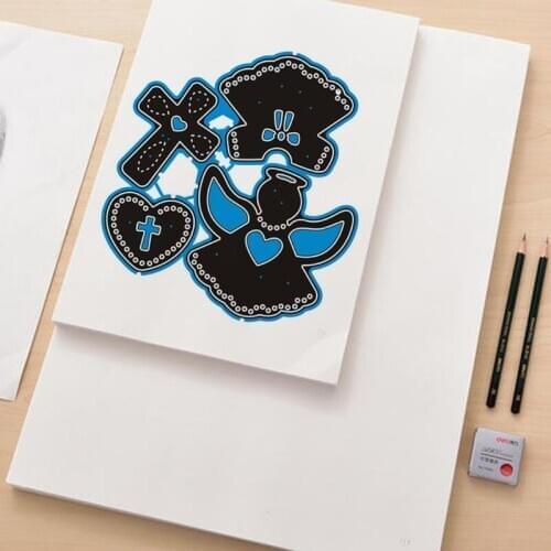 Angel Love Cross Metal Scrapbooking Cutting Dies Paper Greet Cards Decoration Q1FD