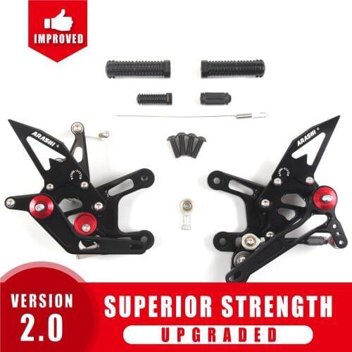 Arashi NINJA ZX10R 2016 - 2019 QS CNC Adjustable Rearset For KAWASAKI ZX-10R Footrest Foot Pegs Rear ZX1000 ABS ZX 10 10R 2018