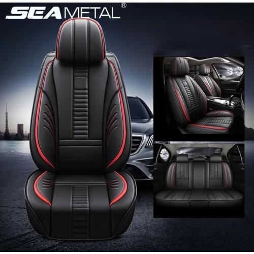 PU Leather Car Seat Covers Universal Interior Full Cover Fits for 5/7 Car Seat Four Season Sport Chairs Cover Protertor Cushion