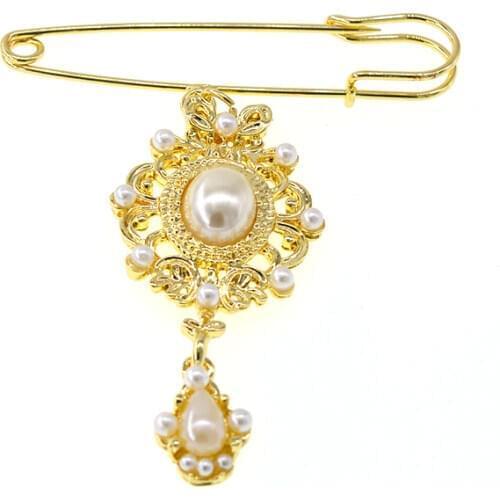 New fashion baroque gold rhinestone crystal brooches wedding clothing accessories wedding holiday party jewelry gift