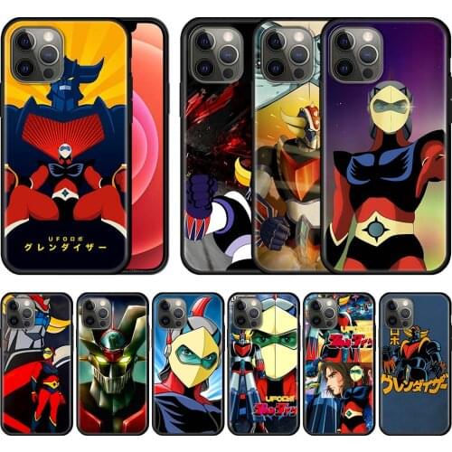 UFO Robot Goldorak Case for Apple iPhone 11 12 Pro Max 7 8 6 Plus XR X XS 6S SE 2020 Black Flexible Soft Phone Cover 5 5S Shell