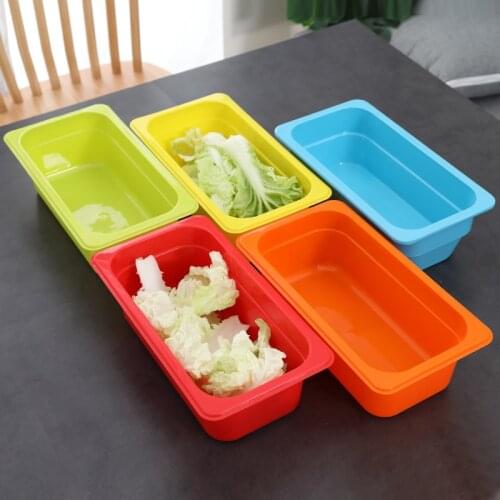 Color plastic GN tray plate wash Vegetable fruit food basin Restaurant jam box shelf seasoning box commercial Chafing Buffet Pan