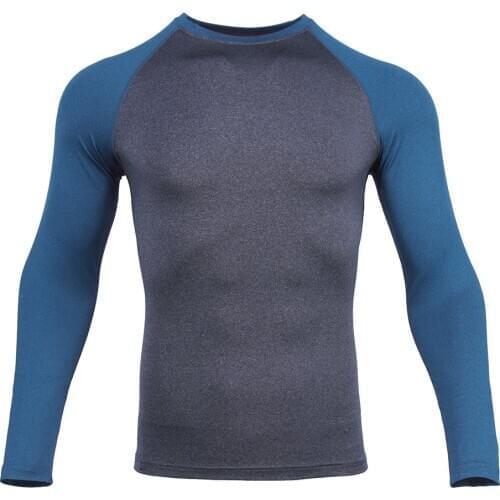 Mens Dry Fit Compression Shirt Fitness Rashguard Long Sleeves Running Gym T Shirt Sport Football Tight T Shirt for Men Training