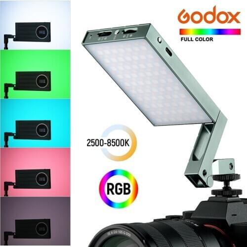 Godox M1 Mini RGB LED Light Full Color Video Lamp 13W 2500~8500K CRI97 TLCI97 Music Activating+Battery Extendable Arm Cold Shoe