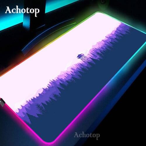 Deep forest firewatch RGB Mouse Pad Gaming Mouse Pad Computer Large Mousepad Backlit Mouse Mat LED Gamer Mause Carpet Desk Mat