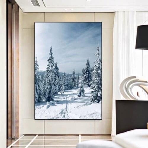 Snow Scene Art Canvas Painting Modern Living Room Posters and Prints Wall Pictures Nordic Living Room Home Decoration Painting
