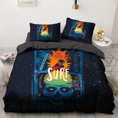 Classic 3D Skull Bedding Set Duvet Cover Set Quilt Covers Sets Comforter Case King Queen Full Twin Size Bedclothes