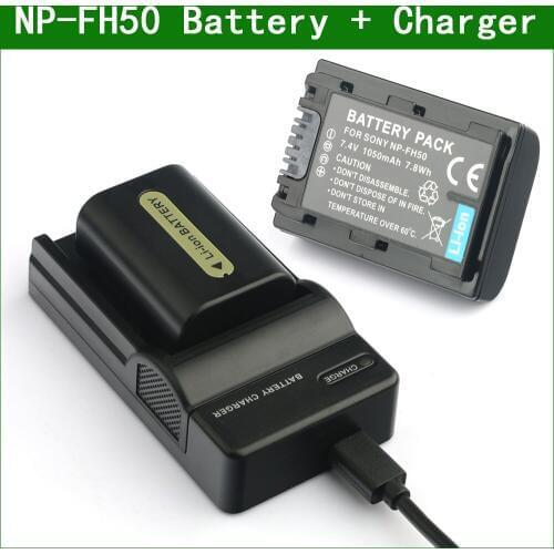 LANFULANG NP-FH50 NP FH50 Camera Digital Battery + Charger For Sony NP FH30 FH40 FH60 FH70 FH100 DCR SR35 SR42 SR45 SR82