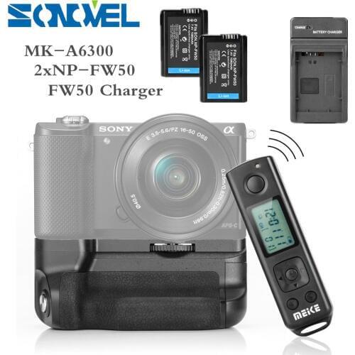 Meike MK-A6300 pro Battery Grip Holder Built-in 2.4G Wireless Remote Control Suit for Sony A6300 A6000 With NP-FW50 Battery