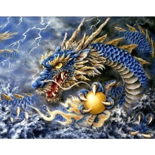 Ball 5d diy diamond painting Cross Sfull square&round drill diamond embroidery Dragon and titch Rhinestone mosaic decoration