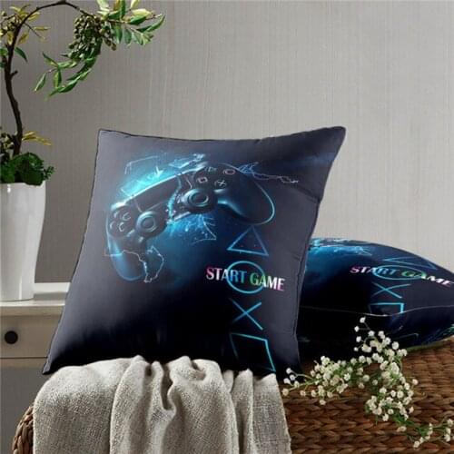 3D Printed Gamepad Gamer Pillowcase Bedroom Sofa Car Decor Polyester Cartoon Cushion Cover Pillows Decors Gift For Boy 45*45cm