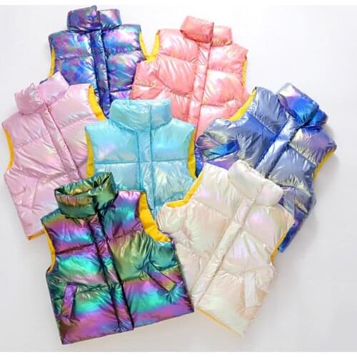 2020 new Childrens Down Vest Autumn Winter Baby Boys Girls Warm Outerwear Waistcoat Toddler Kids Fille Dazzling colors Coats