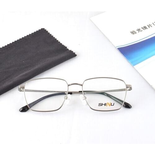 SHINU Glasses Vintage Men Titanium Glasses Frame Prescription Myopia Hyperopia Optical Eyeglasses Frame Retro Square Eyewear