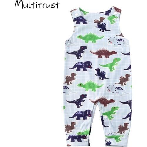 Newborn Baby Girl Clothes Rompert Cotton Dinosaur print vest jumpsuit Sleeveless Romper Jumpsuit Soft Outfits One-Piece