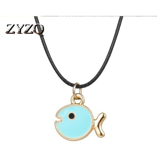 ZYZQ Trendy Cartoons Fish Shape Necklace For Women Romantic Anniversary Girl Gift Delicate Female Pendant Necklace Jewelry