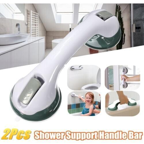 2PC Bathroom Suction Cup Handle Grab Bar Toilet Bath Shower Tub Bathroom Shower Grab Handle Rail Grip for Elderly Safety