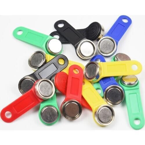 100pcs/lot TM1990A-F5 Keys DS1990A-F5 ibutton with Iron ring TM key card Dallas TM1990A Magnetic Keys