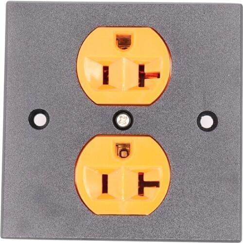 1x US AC Orange Power Receptacle Wall Outlet Red Copper Socket HIFI Duplex Plate