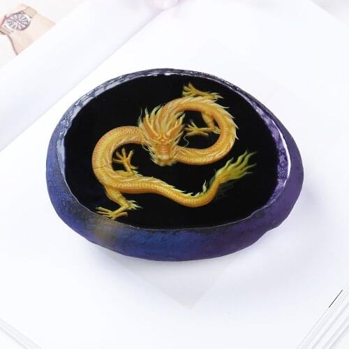 2021 New Stone Shape Resin Art Silica Gel Molds DIY Vivid Goldfish Dragon Resin Mold Home Office Decor Ornament Silicone Molds