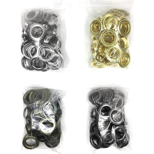 50 sets Metal Eyelets and Installation Tools Inner size 14/17/20mm Rivets Eyelet buttons Tablecloth holes Shower curtain hole