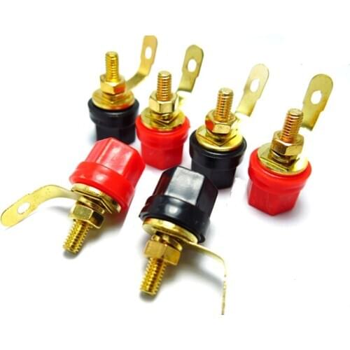 50pcs/lot Gold-plated Audio Terminal 4mm Banana Socket Jack