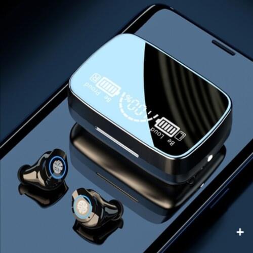 Hot Sale New M9-17 Mirror Display Wireless Bluetooth Earphone with Mic Sports Waterproof Touch Control Earbuds