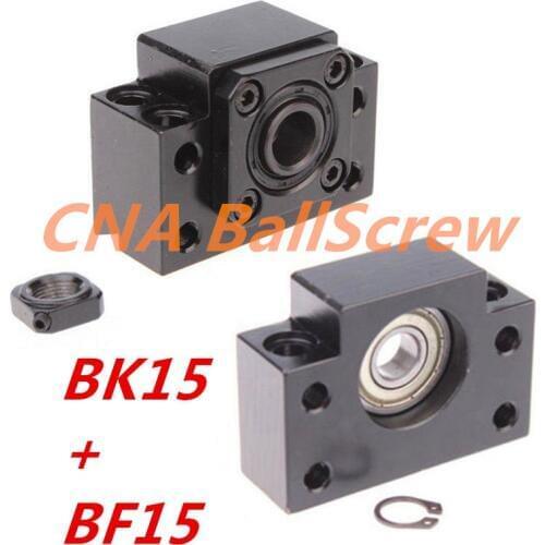 BK15 BF15 NEW SFU2005 ballscrew support 1pcs BK15 and 1pcs BF15 for screw 20mm 2005 SFU2004 SFU2010 ballscrew end support