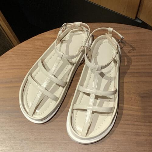 Black Casual Platform Thick Bottom Women Sandals Bohemian Design Round Toe Beach Sandalias Wedge Flats Lady Summer Shoes Zapatos