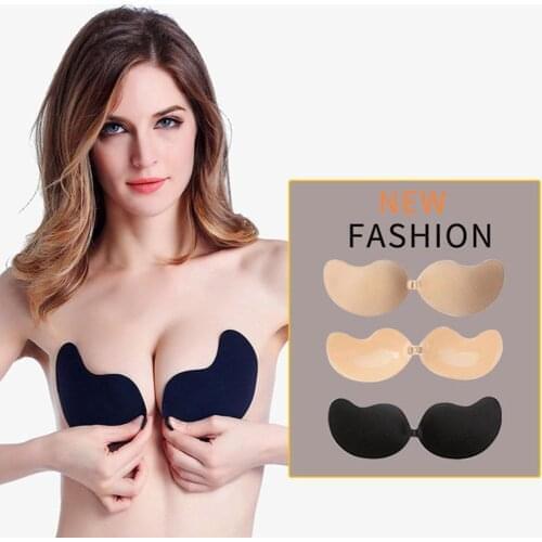 Women Invisible Bra Super Push Up Seamless Self Adhesive Silicone Bra For Women Wedding Party Front Strapless A B C D Cup Bras
