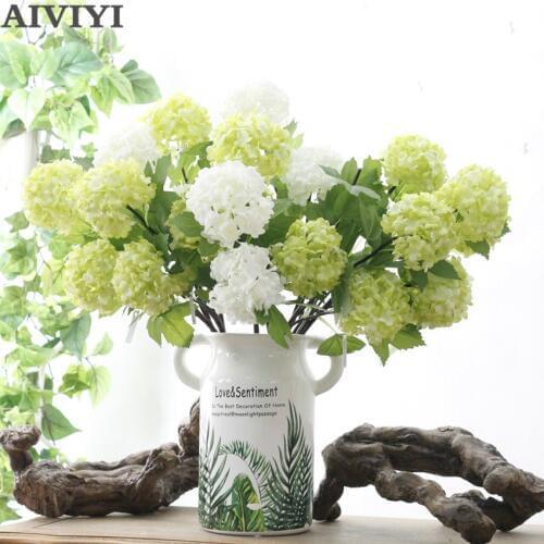 2 heads Luxury Decorative Artificial Hydrangea Flower 8 Leaf Fake Silk Hydrangea Floral Home Garden Wedding Decoration Autumn