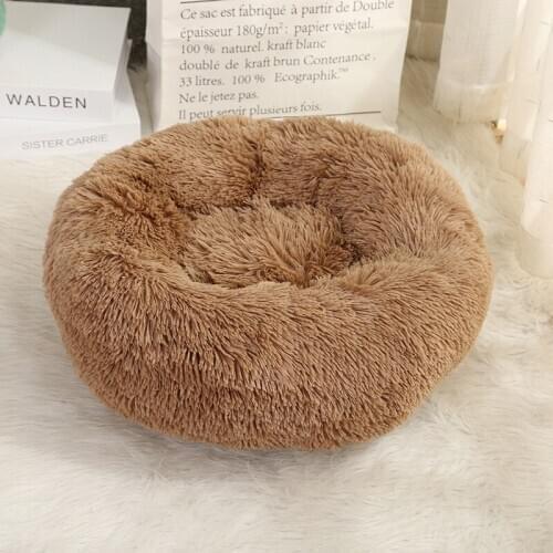 Cat Beds Round Comfy Calming Dog Bed For Cats Soothing Bed Dog Anti Anxiet House For Cat Fleece Marshmallow Cat Bed Cushion Mat