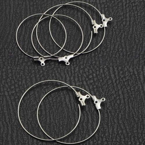 20mm/30mm/35mm/40mm/45mm Round Shaped Beading Tassel Hoop Earring Finding Steel Ring for Jewelry Making